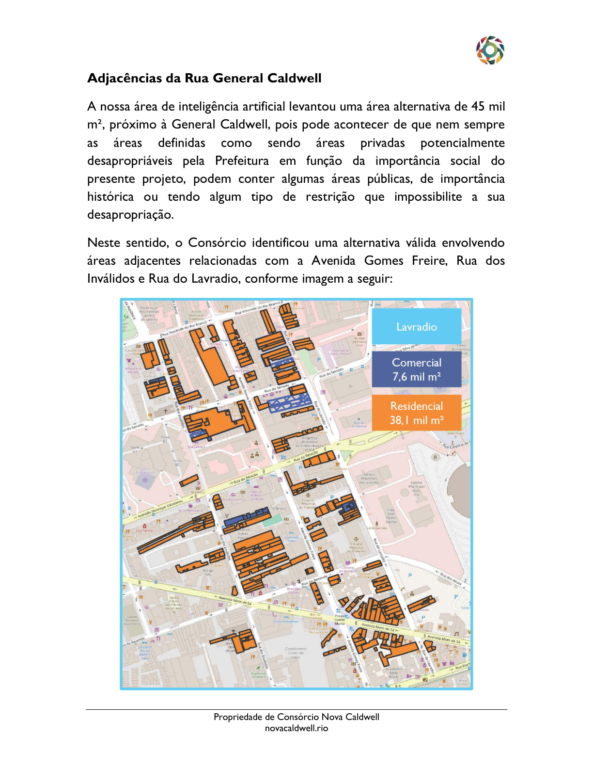 Mapa alternativo de área adjacente